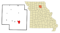 Macon County Missouri Incorporated and Unincorporated areas Macon Highlighted